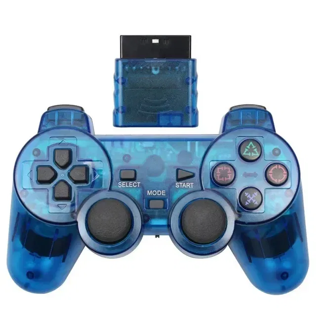 Color: Blue - Wireless Gamepad for Sony PS2 Controller for Playstation 2 Console Joystick 2.4G Double Vibration Shock Joypad USB PC Game