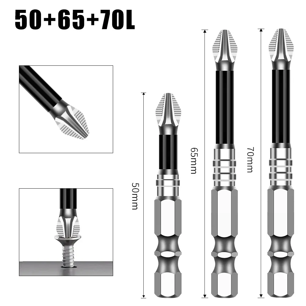 Color: Pink - K5 Non-slip High Hardness Bit S2 Strong Magnetic 5A Black Non-slip Cross Head Electric Drill Electric Screwdriver Bit