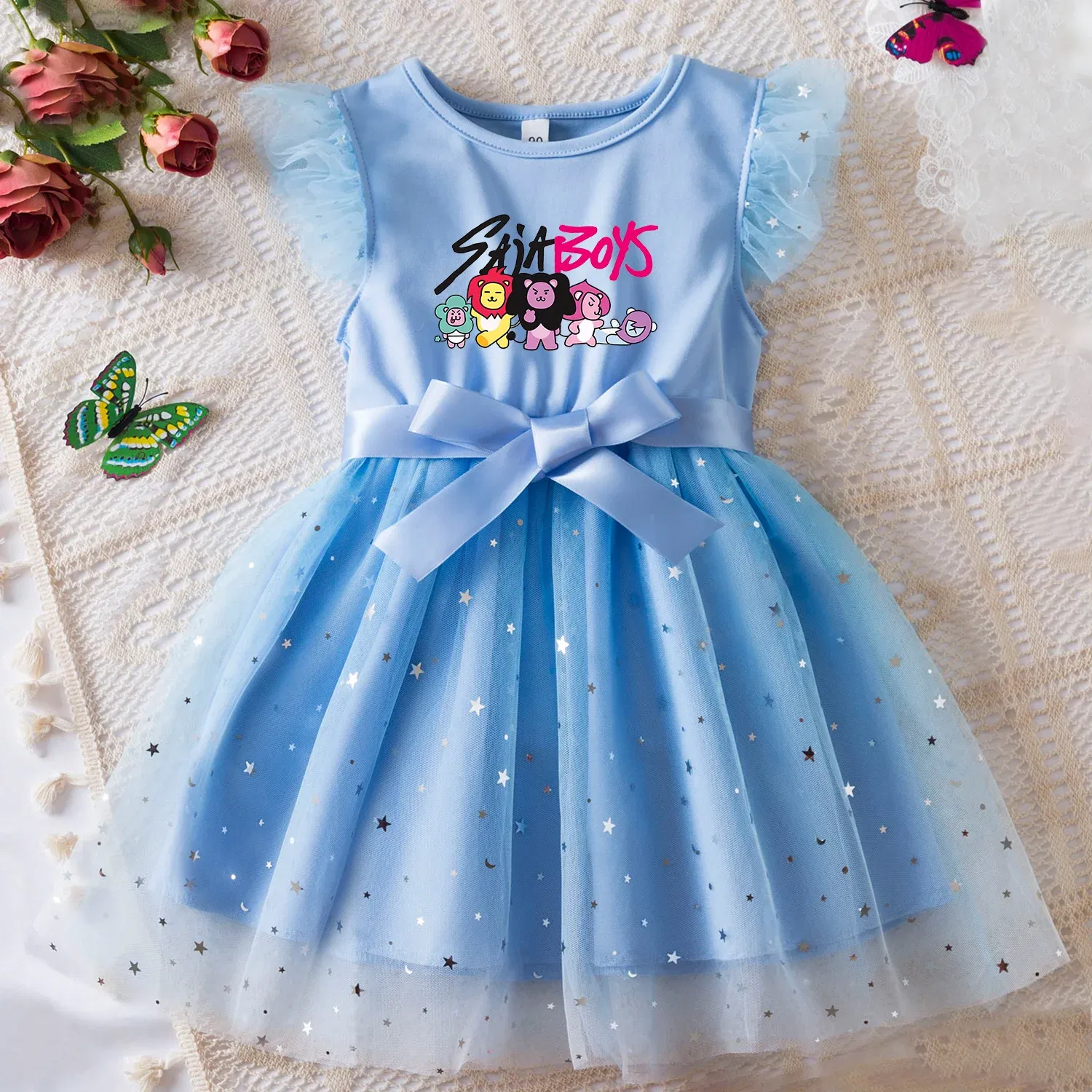 Color: Clear, Size: One Size, Height: 164 - KPop Demon Hunters Girls Dress Kids Party Halloween Carnival Birthday Party Clothes Princess Tutu Dresses Costume Children Gift