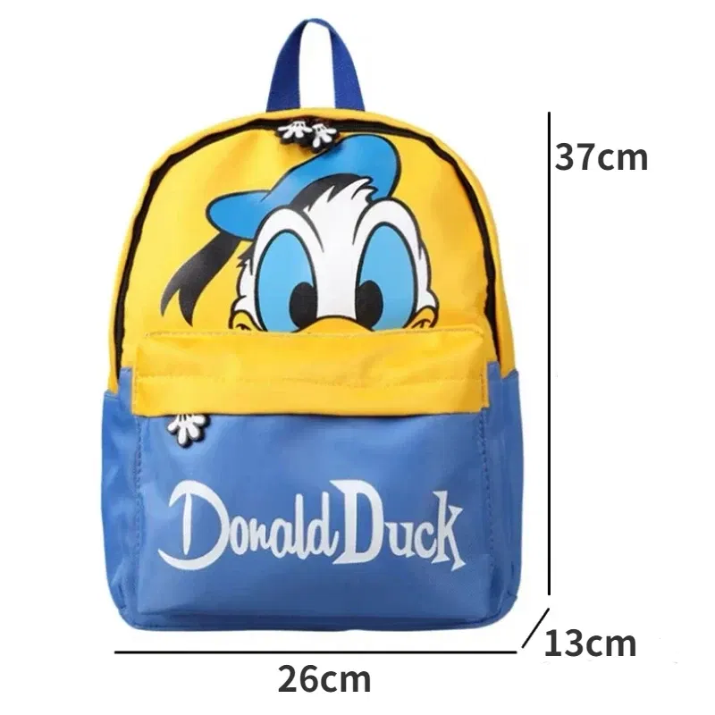 Color: Beige - Disney Cartoon Donald Duck Children's Backpack Cute Mickey Mouse Kindergarten Boys Girls Backpacks School Bags Children's Gifts
