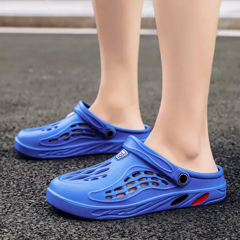 Color: Blue, Shoe Size: 41 - Plus Size 47 48 49 Men Summer Clogs Sandals EVA Slippers Men and Women Garden Shoes Beach Sandals Couple's Outdoor House Slides