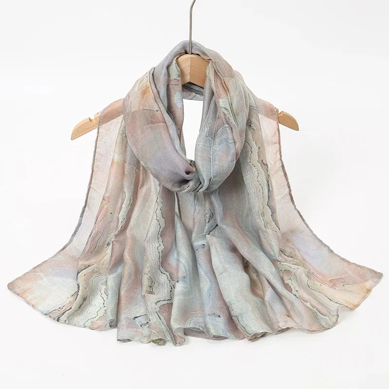 Color: DARK GRAY - 1Pcs Ramadan Hijab Leopard Print Women Bohemian Watercolor Soft Muslim Hijabs Floral Breathable Shawl Wrap Scarf Headscarf Warm