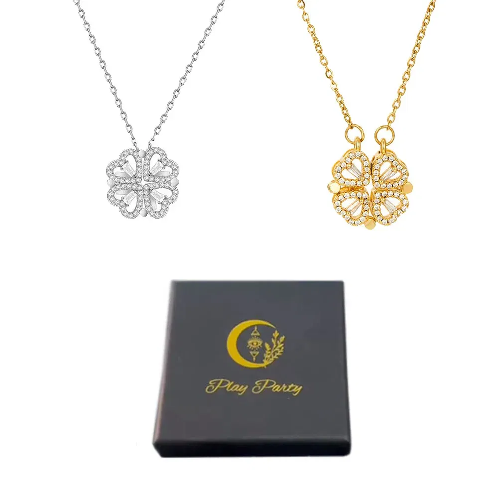 Metal color: Antique Bronze Plated, Ships From: CHINA - 2023 Lucky Four-leaf Clover Necklace In Black Box With Logo For BR Shopper