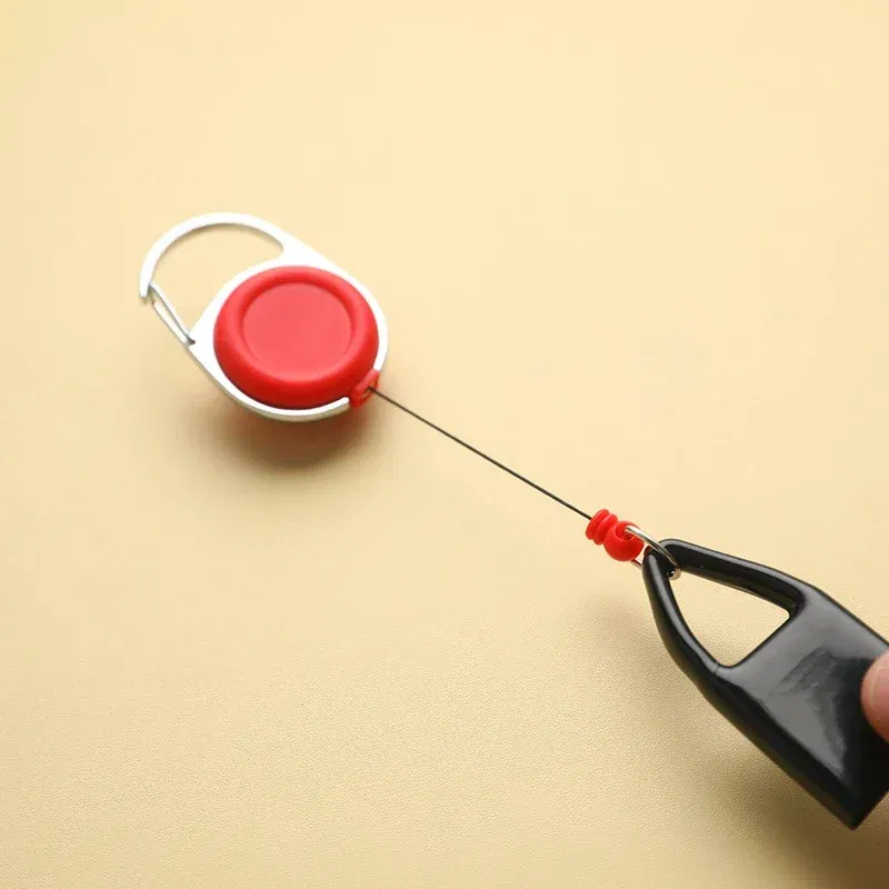 Color: Beige - Silicone Sticker Lighter Leash Safe Stash Clip Retractable Keychain Holder Cover Smoking Accessories Smoke Accesoires