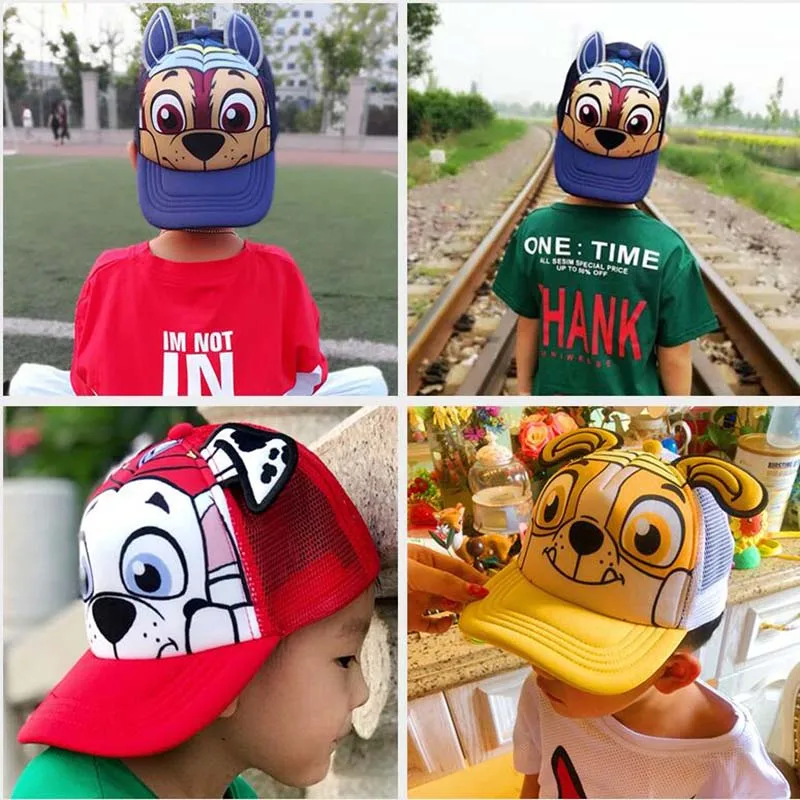 Color: green - Genuine Paw Patrol Cartoon Child Baseball Cap Hip Hop Mesh Sun Protection Sun Hat Boys Girls Caps Snap back Hats Sports Hat