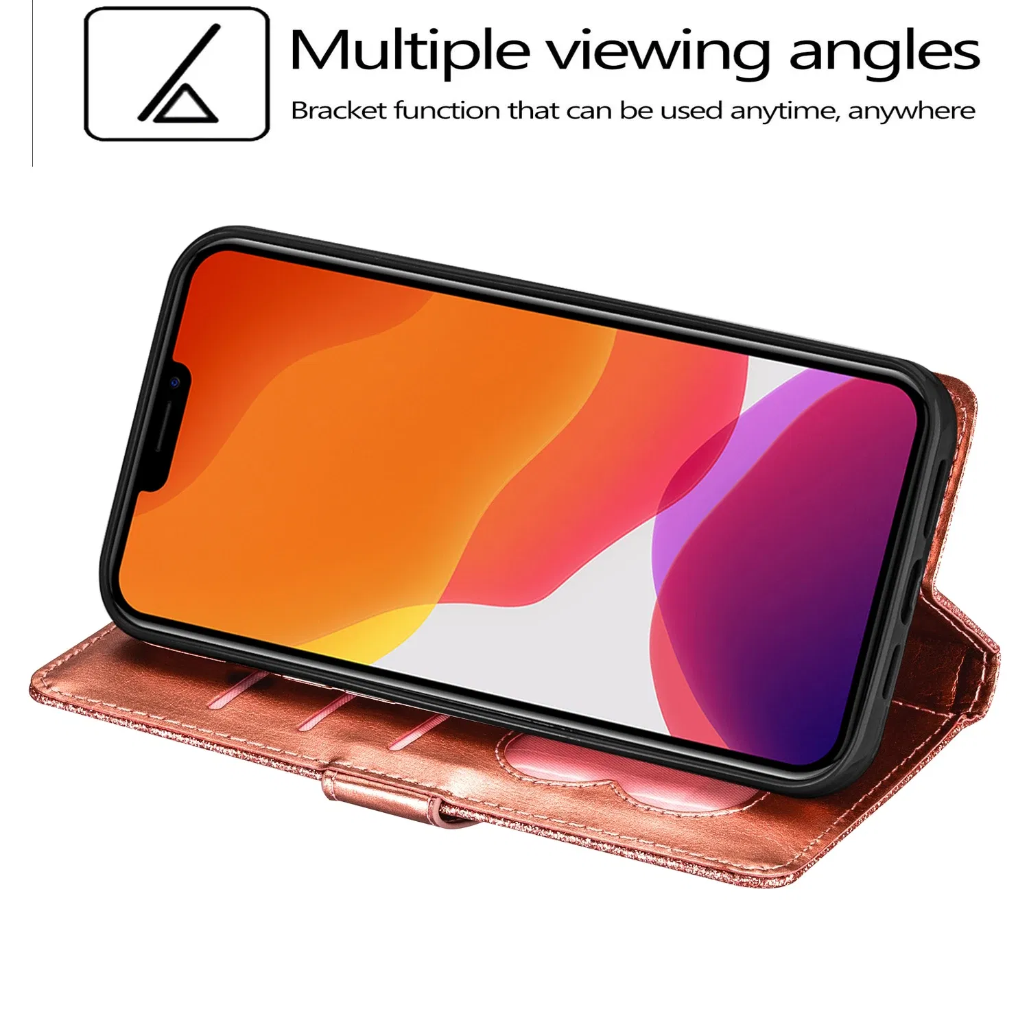 Color: PURPLE, Material: Nylon - Zipper Flip Wallet Glitter Leather Case for iPhone 16 15 14 13 12 11 Pro Max XS XR 8 7 Plus SE 2022 Mini Bling Stand Phone Cover