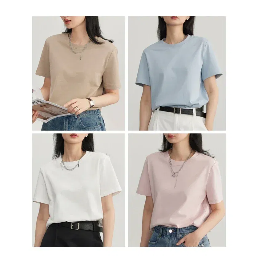 CHIC VEN Women's Tees Basic O Neck Short Sleeve Pullover T-shirt for Woman Solid Female Top Casual Ladies Tshirt Summer 2024