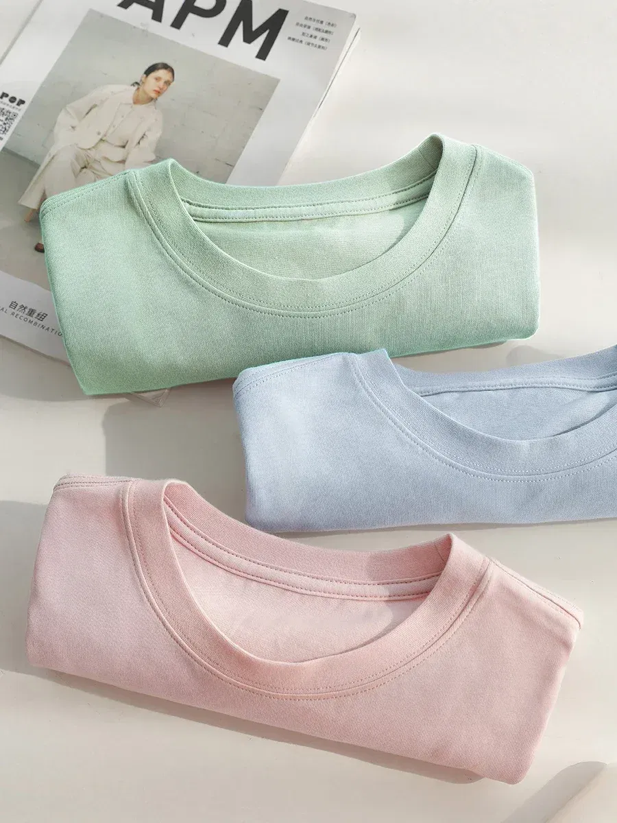 CHIC VEN Women's Tees Basic O Neck Short Sleeve Pullover T-shirt for Woman Solid Female Top Casual Ladies Tshirt Summer 2024