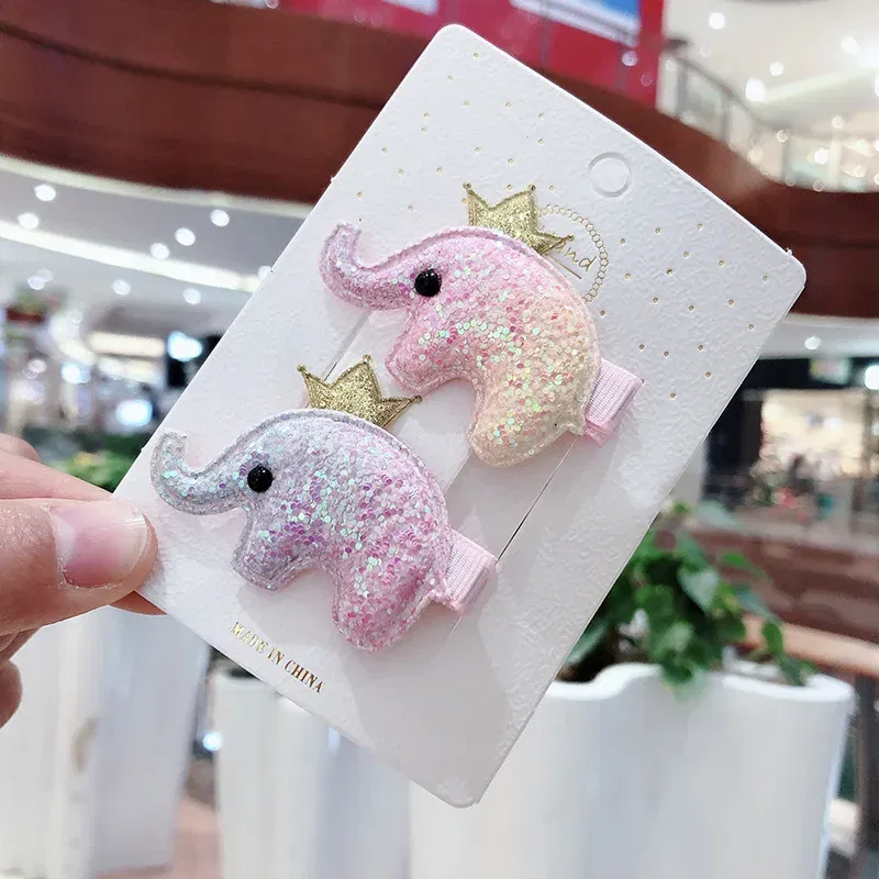 Color: Lavender - 2PCS Set Children Girl Bow Butterfly Hair Clip Print Knot Hairpin Korean Princess Fresh Cute Lovely Hair Accessories Headdress