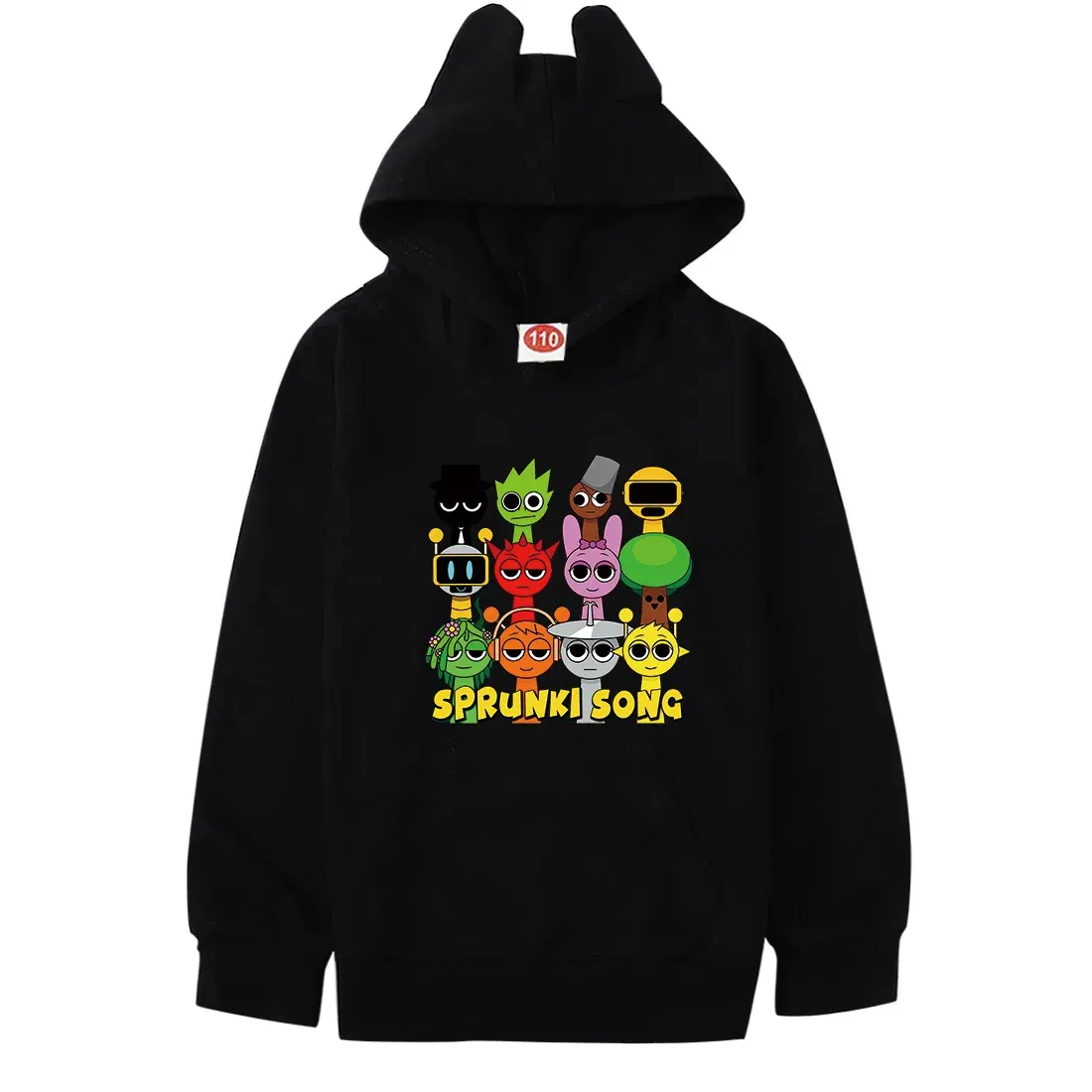 Color: Beige, Kid Size: 5 - Sprunki Hoodie Kids Game Incredibox Clothes Baby Girls Cartoon Hooded Sweatshirt Teen Boys Spring Fall Sweater Children Clothing