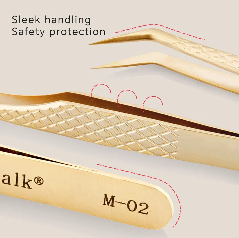 Color: Blue - Lashtalk Eyelash Extension Tweezers Makeup Tools From Nagaraku Stainless Steel Non-magnetic Volume FakeLashes Supplies Accurate
