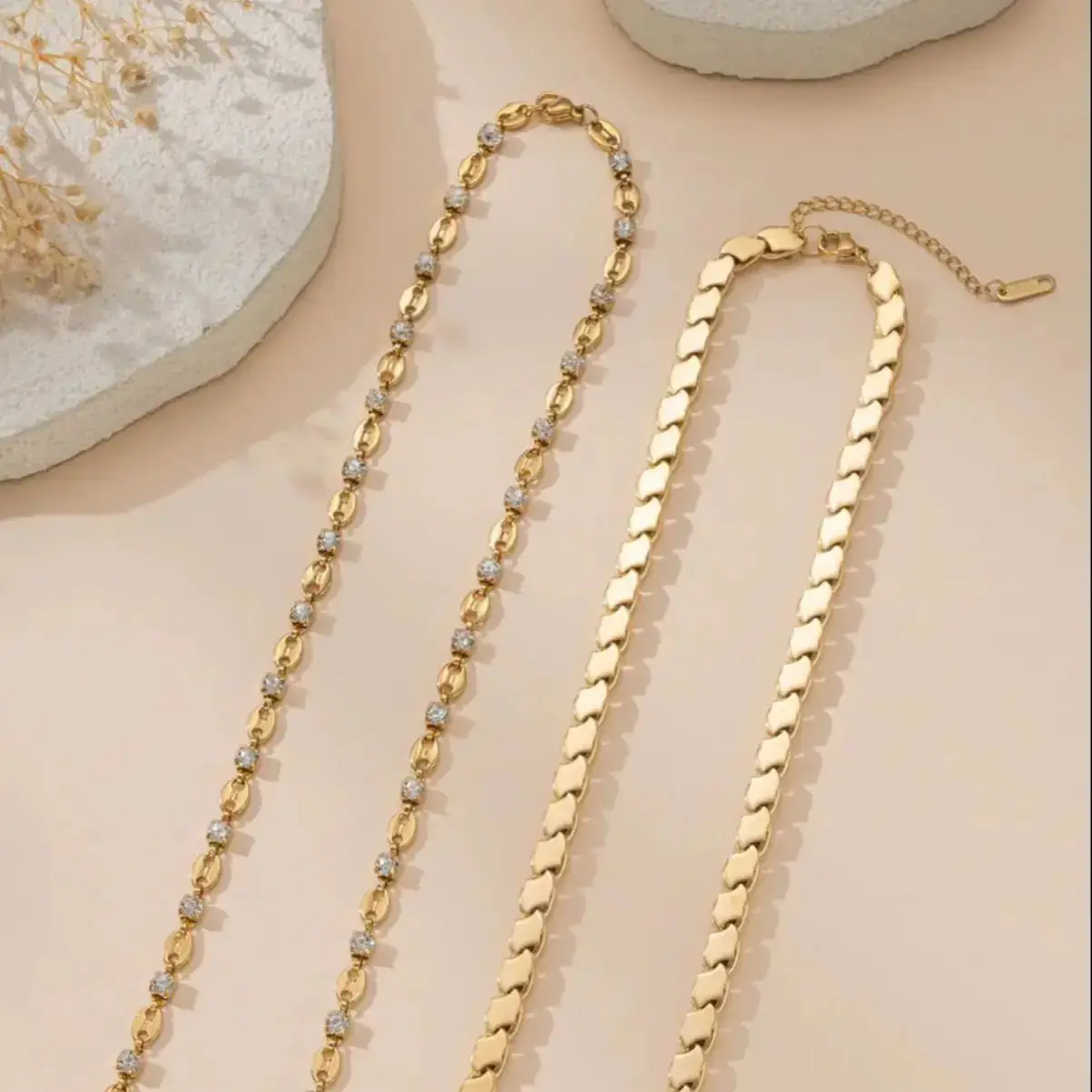Metal Color: Dark Gold, Length: 50cm - Unisex Stainless Steel Gold Plated Chain Necklace Trendy Middle East Arabic Jewelry Accessory for Men And Women
