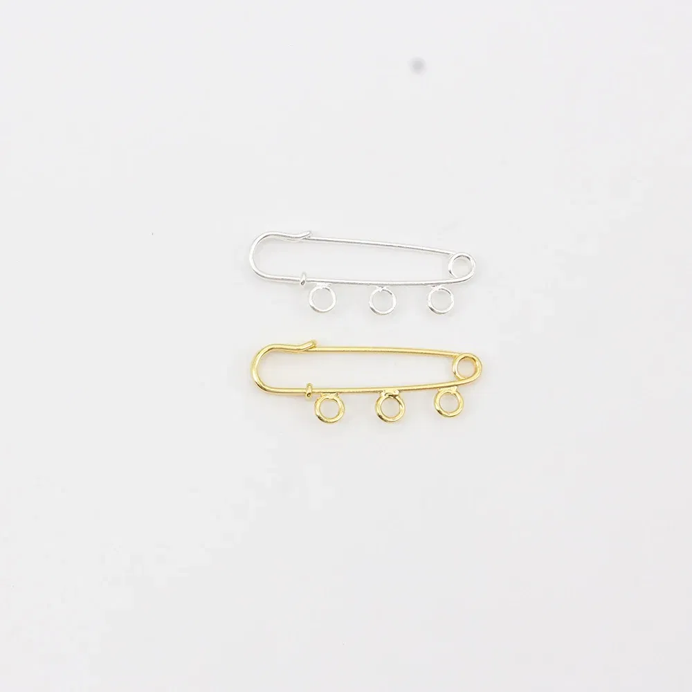 4cm 5cm 8cm 5pcs /lot Plain Gold Plated Kilt Pins DIY Craft Muslim Islam Baby Safety Pin With Loops For Kids