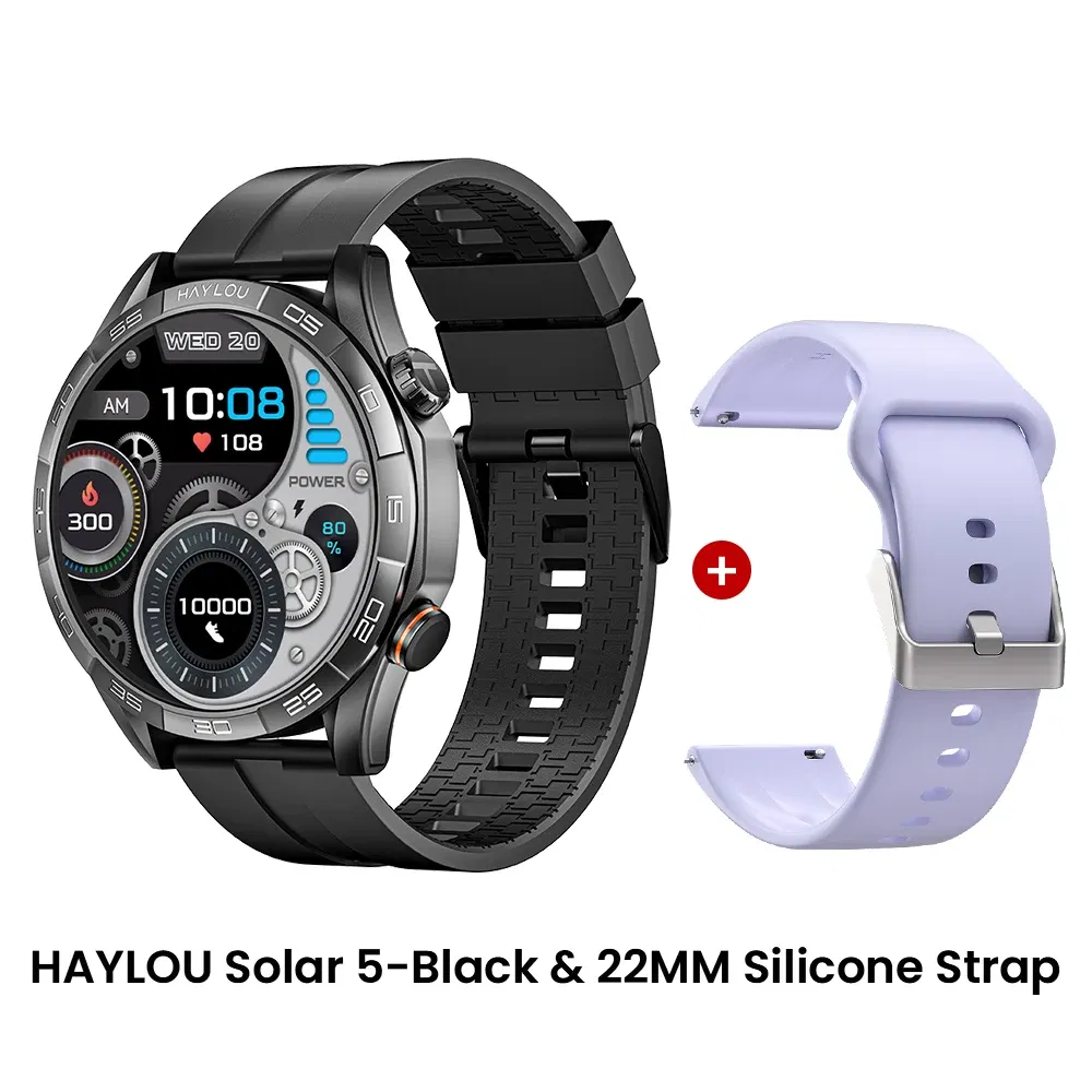 Color: black, Ships From: CHINA - New! HAYLOU Solar 5 Voice Calling Smartwatch 1.58'' AMOLED Display 60Hz Smart Watch 24H Health Monitoring Sports Smartwatch for