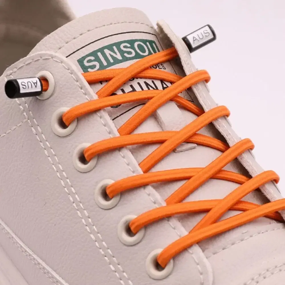 Color: Silver, Length: 100cm - Thickened No Tie Shoelaces Elastic Laces Sneakers Round Shoe Laces Without Ties Kids Adult Quick Shoelace One Size Fits All Shoe