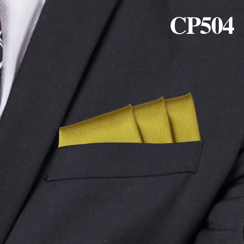 Color: army green - Satin Handkerchief For Men Candy Color Mens Suits Pocket Square Business Chest Towel Hanky Suit Napkin Solid Hankies