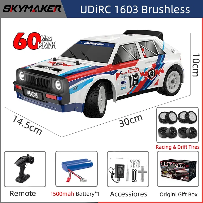 Color: Blue - RC Racing Car 1/16 UD1604 UD1603 Ud1607 UD1608 RC Car High Speed 2.4G Brushless 4WD Drift Remote Control Drift Car Toys For Boys