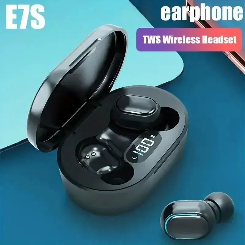 Color: Red - E7S TWS Wireless Headphones Bluetooth Earphone Control Sport Headset Waterproof Microphone Music Earphone Work On All Smartphone