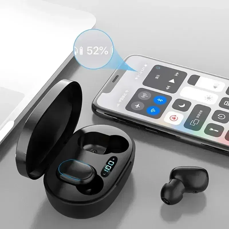 Color: Red - E7S TWS Wireless Headphones Bluetooth Earphone Control Sport Headset Waterproof Microphone Music Earphone Work On All Smartphone
