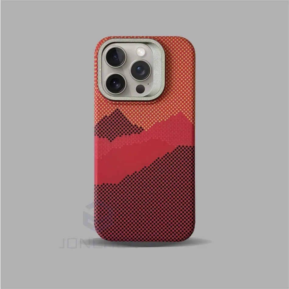 Color: Clear, Material: PE - Luxury Magnetic Stand Metal Lens Relief Carbon Fibre Pattern For Magsafe Case For iPhone 15 14 13 Pro Max Shockproof Back Cover