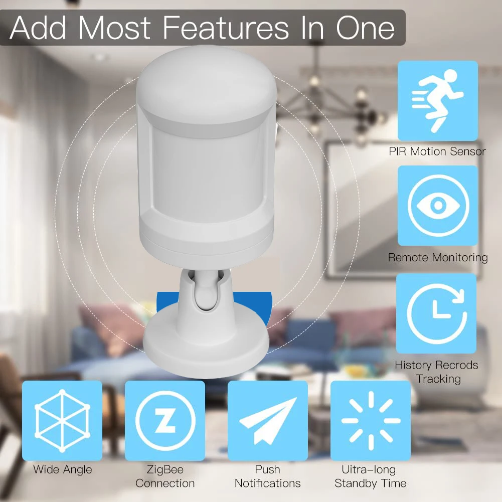 Color: Yellow - Tuya Smart ZigBee 3.0 Battery Alexa PIR Motion Sensor Detector 5-7M 150?° Works with ZigBee BLE5.0 Bluetooth Mesh Gateway Hub