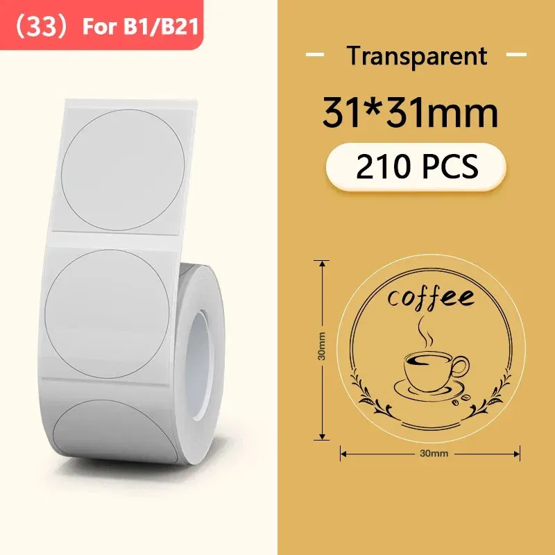 color: Blue - Niimbot Round Mini Printer Portable Thermal Label Stickers Self-Adhesive Waterproof for B1/B21/B3S Label Maker Sticker New