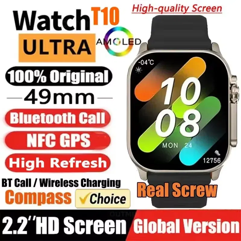 Color: Orange - New Smart Watch 9 Ultra Gen 2 Watch Ultra IWO Watch Ultra NFC Smartwatch Series 9 Bluetooth Call 2.2 Inch Wireless Fitness Watch