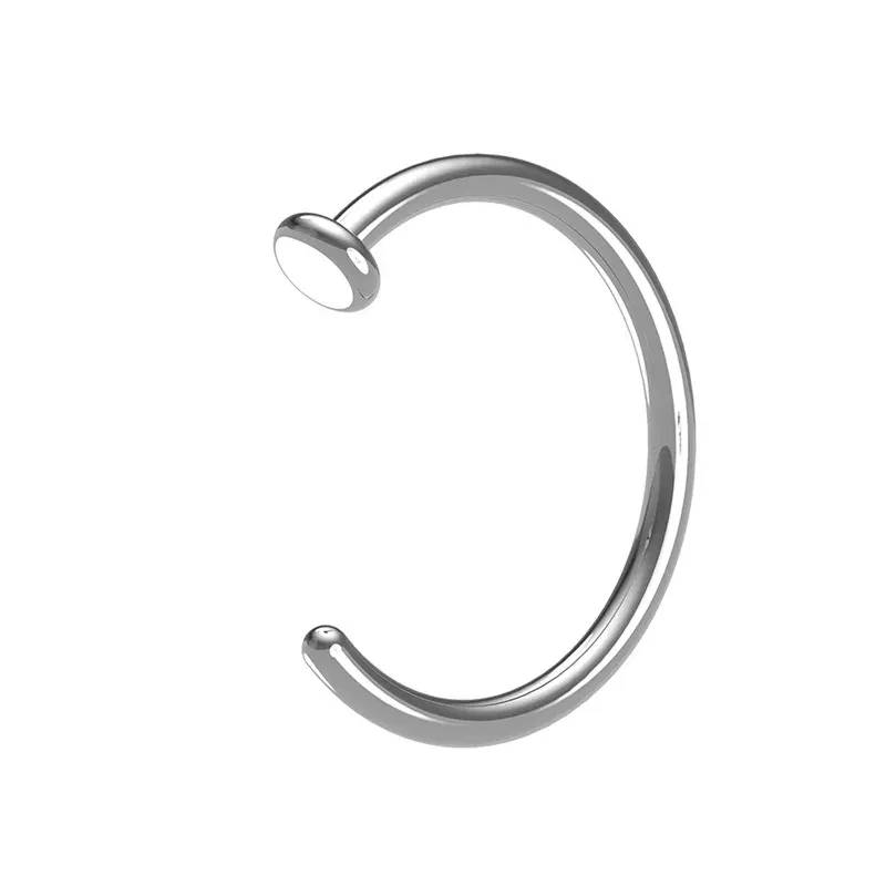 Metal color: pink - 6/8/10mm Surgical Steel Fake Non Nose Stud Ring False Lip Curler Septum Piercing Hoop Jewelry for Women Men Body Accessories