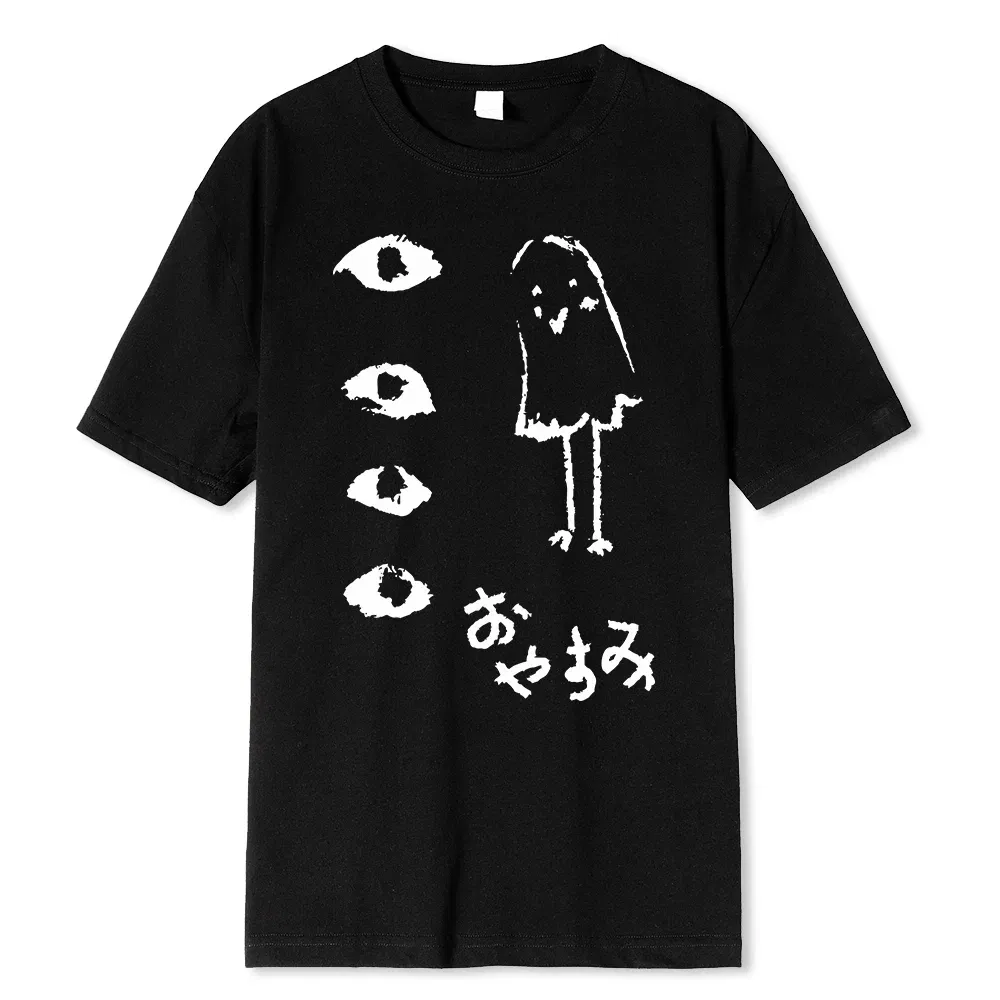 Color: Navy Blue, Size: XL - Oyasumi PunPun Modal Print T-Shirts Funny Anime Streetwear Camisetas Men Women Short-sleev Fashion Harajuku Cartoon Tee Shirt