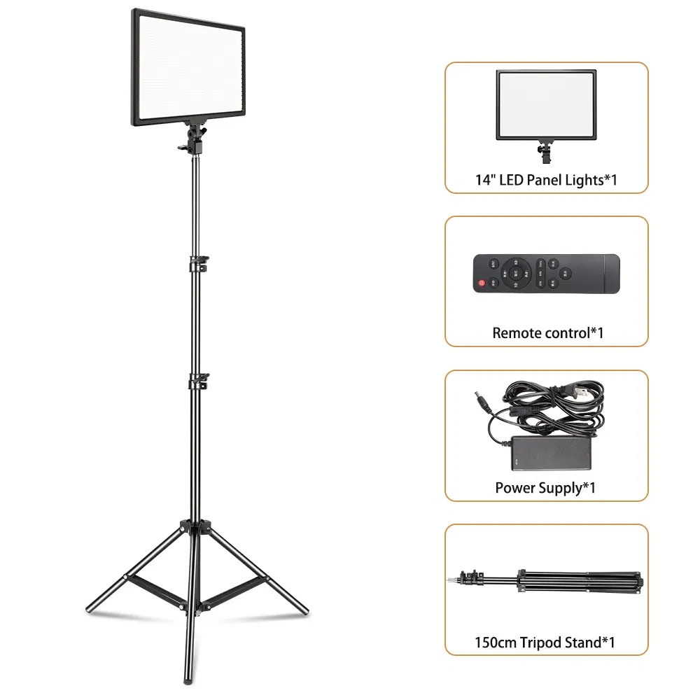 Color: Yellow, Ships From: CHINA - 14'' LED Video Light Photography Selfie Dimmable Panel Lighting Photo Studio Live Stream Fill Lamp Three Color With Tripod Stand