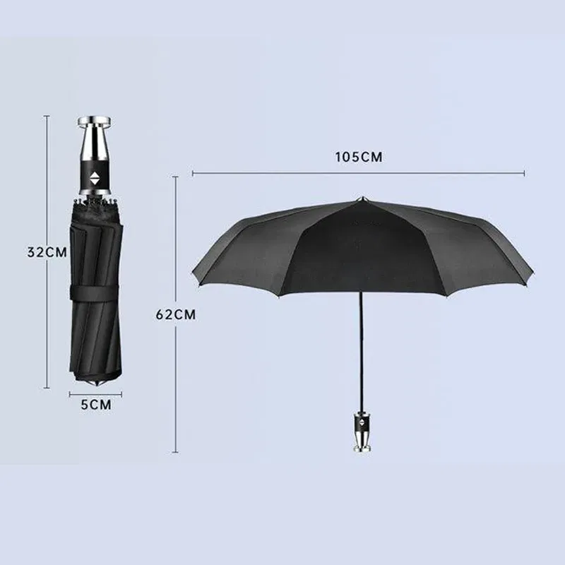 Color Name: black - High-end Car Emblems Folding Sunshade Windproof Umbrella For Porsche Boxster Cayman Cayenne 911 Macan Panamera Auto Accessories