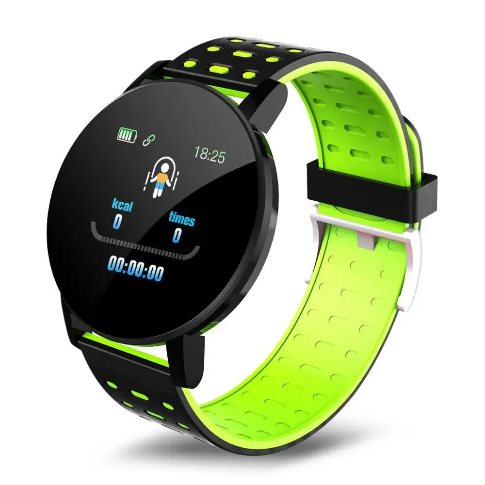 Color: GRAY - 119S Smartwatch Bluetooth Smart Watch Men Blood Pressure Women Smart Band Clock Sports Fitness Tracker Watch For Android IOS