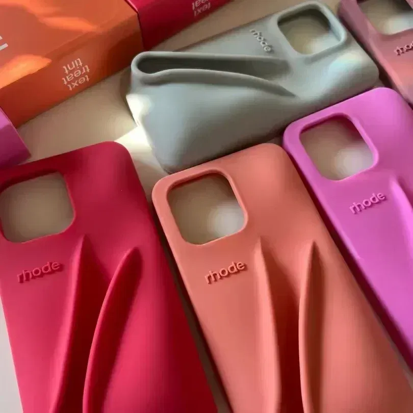 Color: black, Material: POLYESTER - Lipstick Soft Silicone DIY Rhode Phone Case for IPhone 16 Pro Max 16Pro 16Plus Portable Lip Gloss Holder Ins Hot Cover