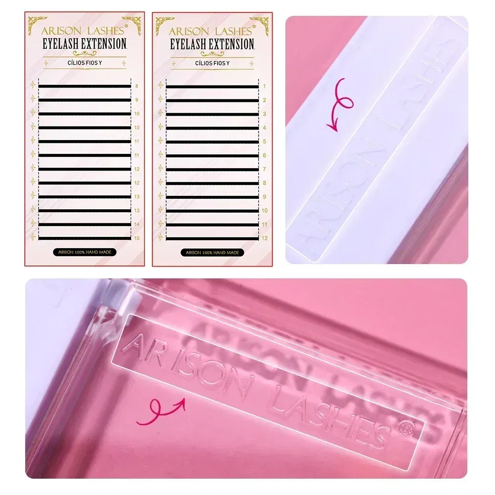 Color: Brushed Slate, Curl: C, Thickness: 0.07mm, Length: 15mm - ARISON YY Lashes and 3D/4D/5D W Shape Lashes Brasileiro Premade Volume Eyelashes Extension Soft Thin Easily Grafting Extension