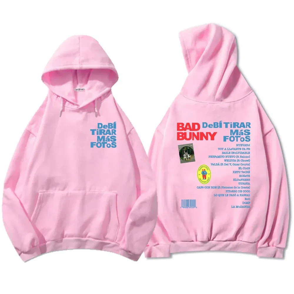 Color: Gold, Size: XS - Unisex Streetwear Bad Bunny DTMF Hoodies 2025 New Album Deb? Tirar Más Fotos Printing Sweatshirts Winter Comfortable Male Hoodie