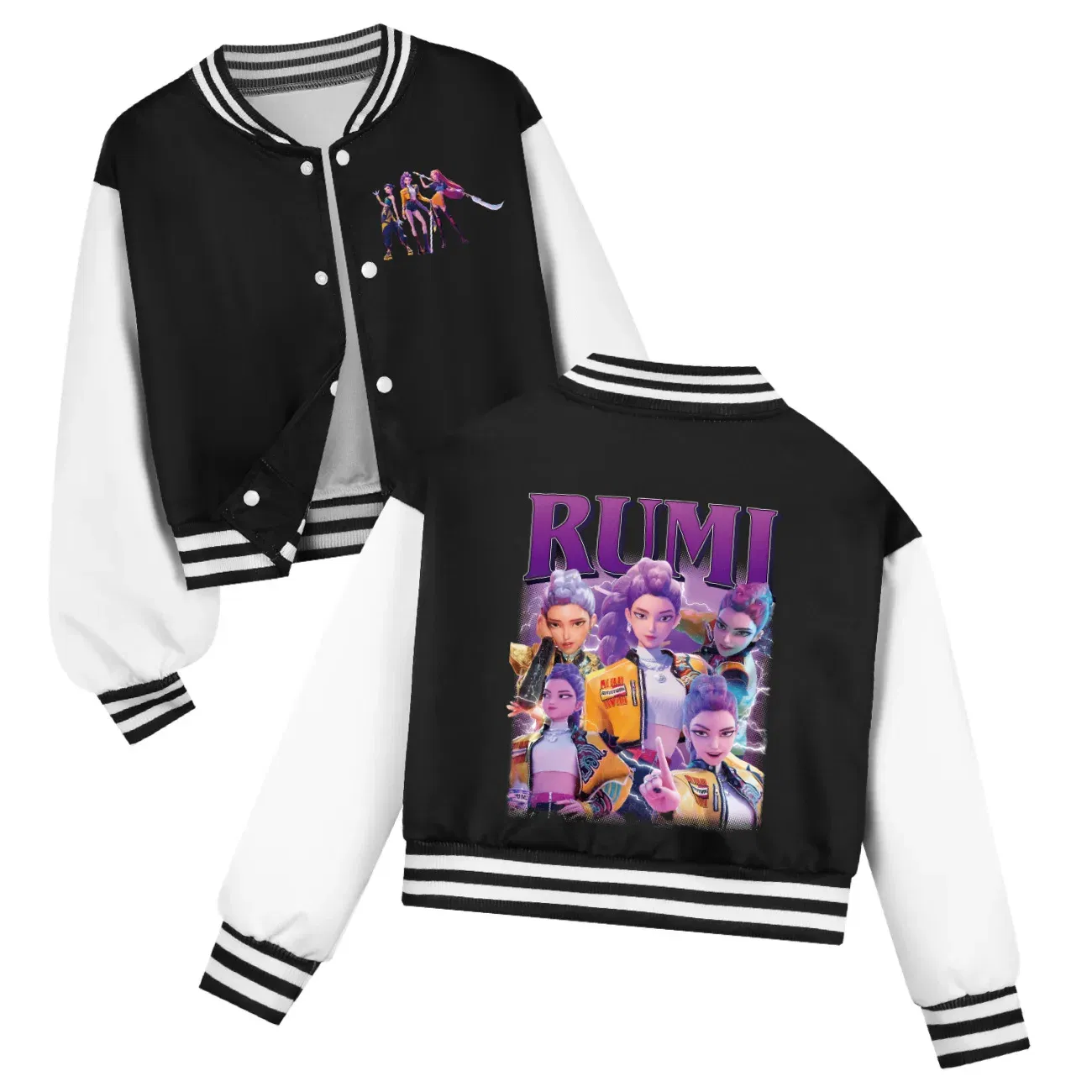 Color: Red, Kid Size: 5 - Kids KPop Demon Hunters Huntrix Clothes Boys Baseball Uniform Spring Autumn Girls Baby Casual Hoodies Children Costume