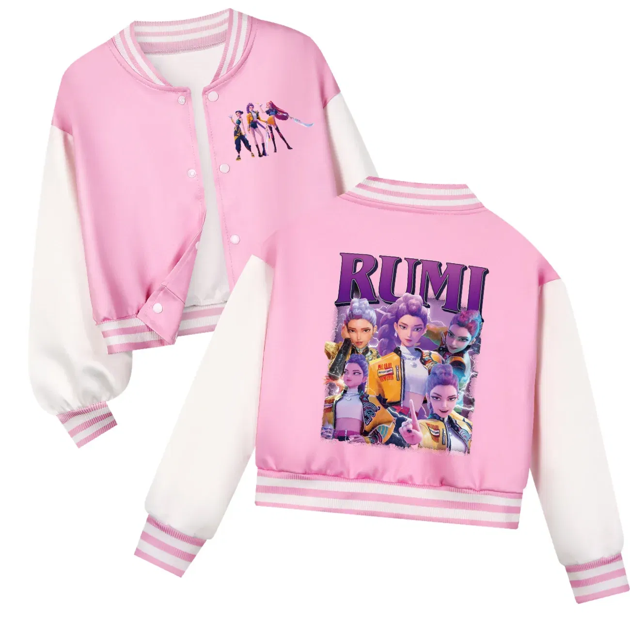 Color: Red, Kid Size: 5 - Kids KPop Demon Hunters Huntrix Clothes Boys Baseball Uniform Spring Autumn Girls Baby Casual Hoodies Children Costume