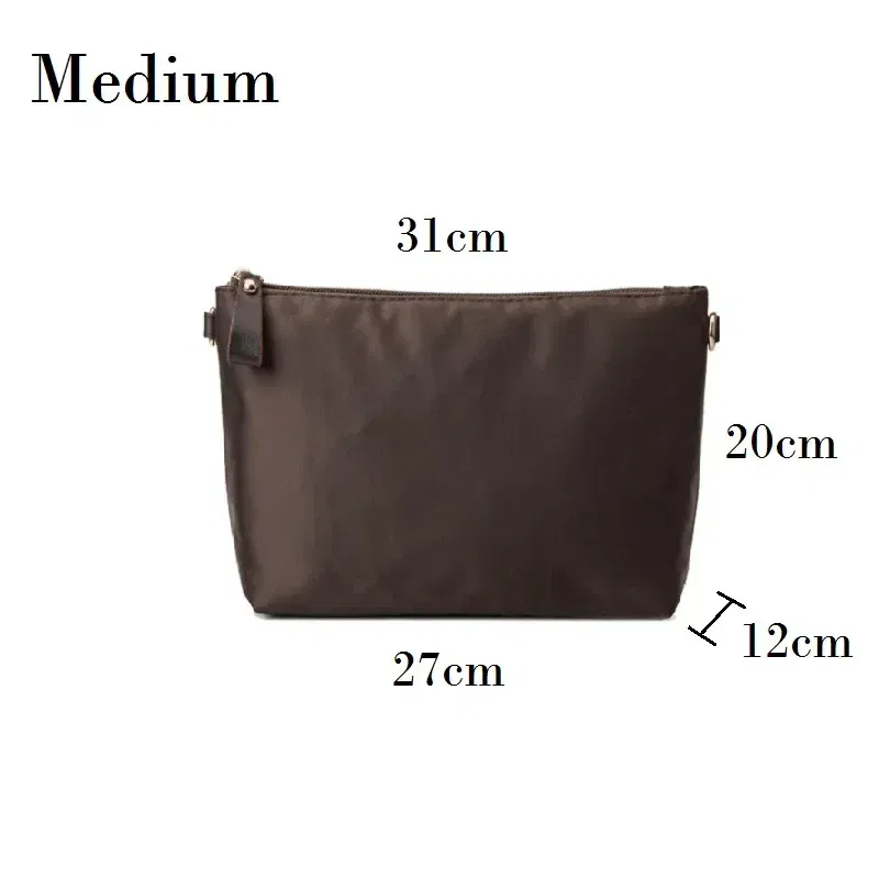 Color: Khaki - Nylon Organizer Insert Bag Women Nylon Travel Insert Travel Makeup Bag Traveling Multi-functional Makeup Insert Bags