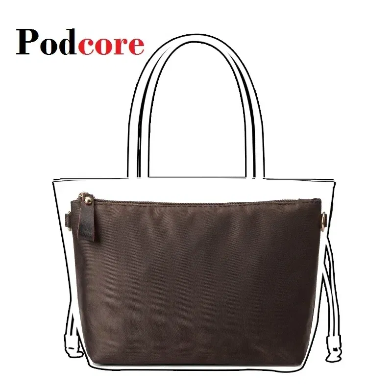 Color: Khaki - Nylon Organizer Insert Bag Women Nylon Travel Insert Travel Makeup Bag Traveling Multi-functional Makeup Insert Bags