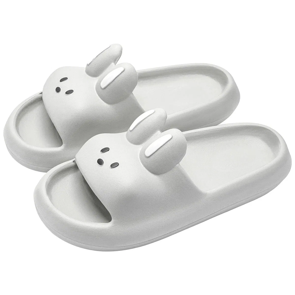 Color: GRAY, Shoe Size: 40 - Pillow Rabbit Slippers for Women and Men | House Slides Shower Sandals | Extremely Comfy | Cushioned Thick Sole