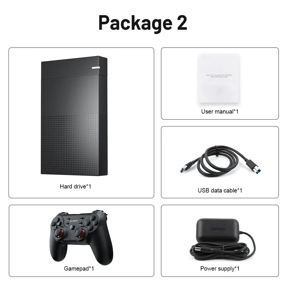 Color: WHITE, Ships From: CHINA - New! 12TB Gaming HDD with Hyperspin Launchbox Retrobat Playnite with 86000+ Retro Video Games Super Console for