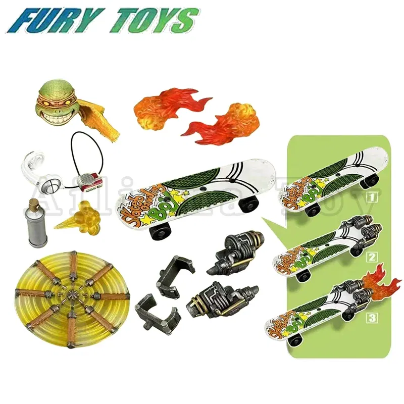 Color: black - Fury Toys 1/12 5inches Action Figure Wave 3 Rage Samurai Force Turtle Summer Anime Model
