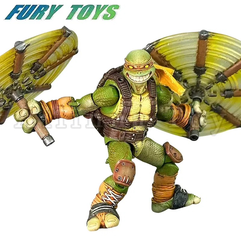 Color: black - Fury Toys 1/12 5inches Action Figure Wave 3 Rage Samurai Force Turtle Summer Anime Model