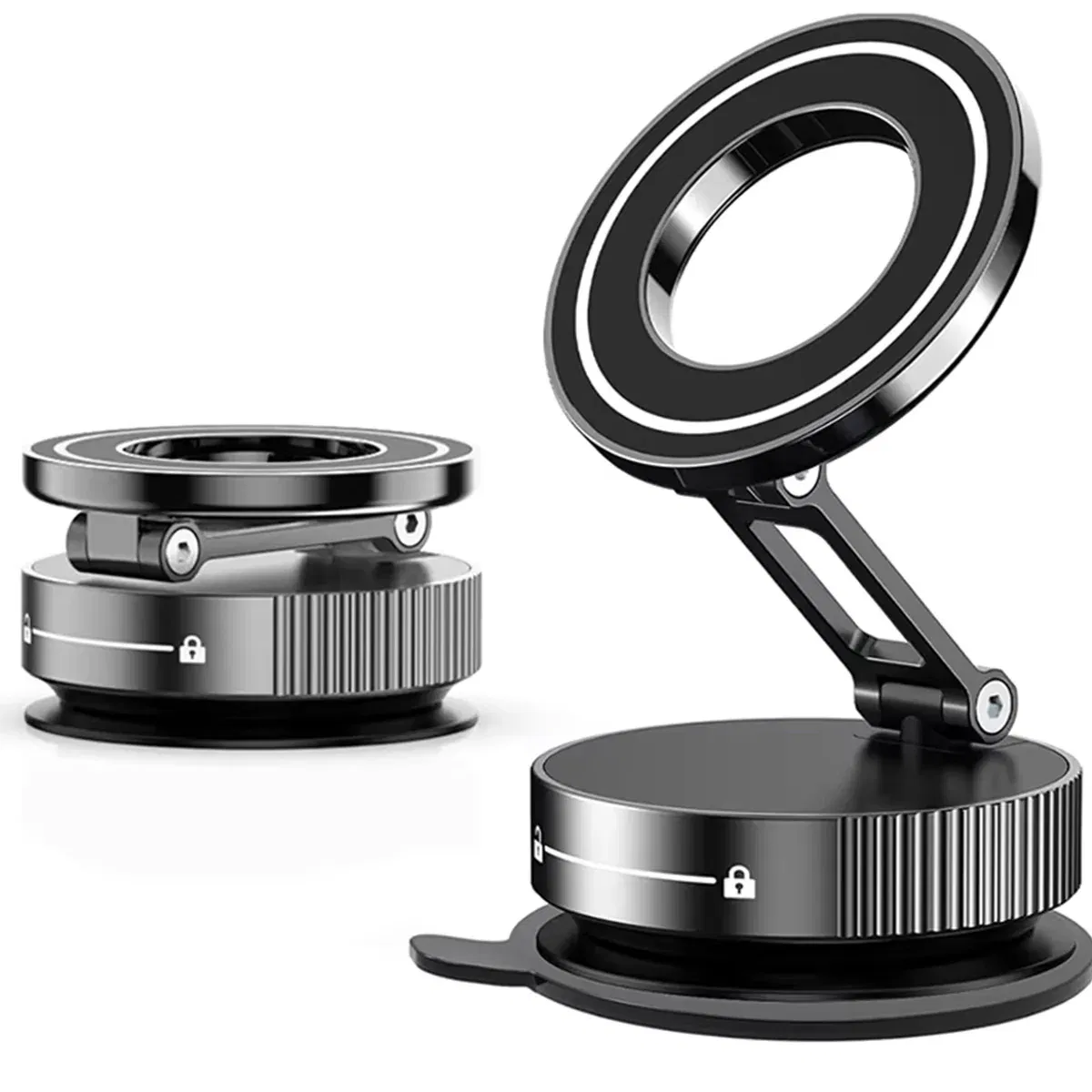 Color: Orange - Car Phone Holder Strong Magnetic Car Phone Mount 360?° Foldable Vacuum Magnetic Phone Holder For GPS All Smartphones For Car Desk
