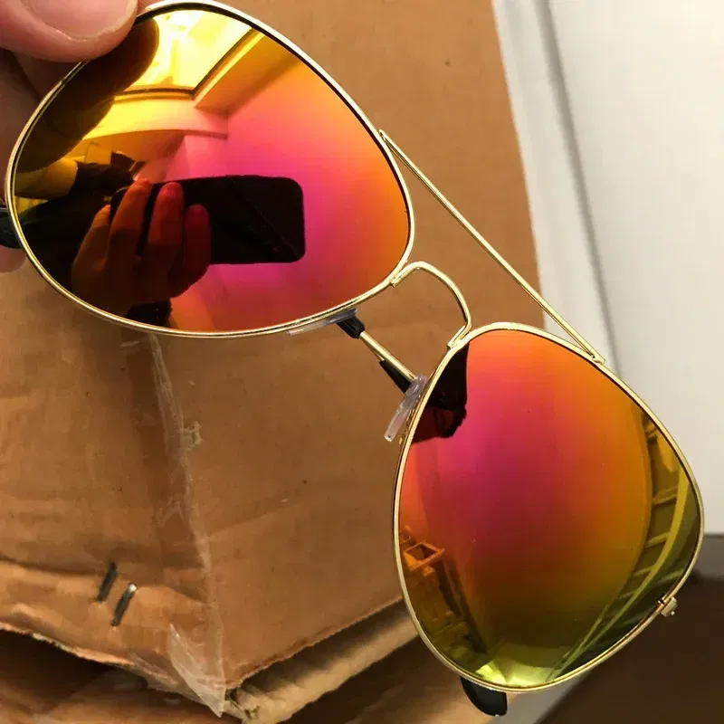 Lenses Color: Red - New Fashion Sunglasses for Women Men Pilot Round Gradient Mirror Wen Outdoor Driving Glasses Oculos О?‡ки Со?»н?µ?‡н?‹?µ Му?¶ски?µ