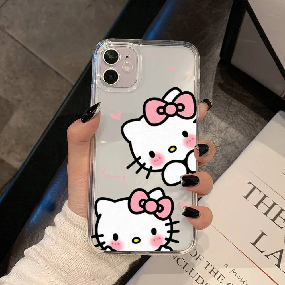 Color: SKY BLUE, Material: aluminum - Miniso Sanrio Collaboration Hello Kitty Phone Case For iPhone 15 14 13 11 12 16 Pro Max Plus X XR XS Girl Silicone Phone Case