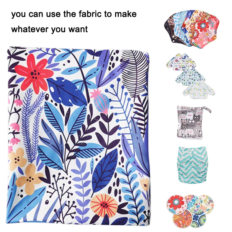 Color: Fuchsia, Size: NB - Washable Waterproof TPU Handmade Polyester Fabric Printed PUL Material for High Quality Cloth Diaper Menstrual Pads DIY Sewing