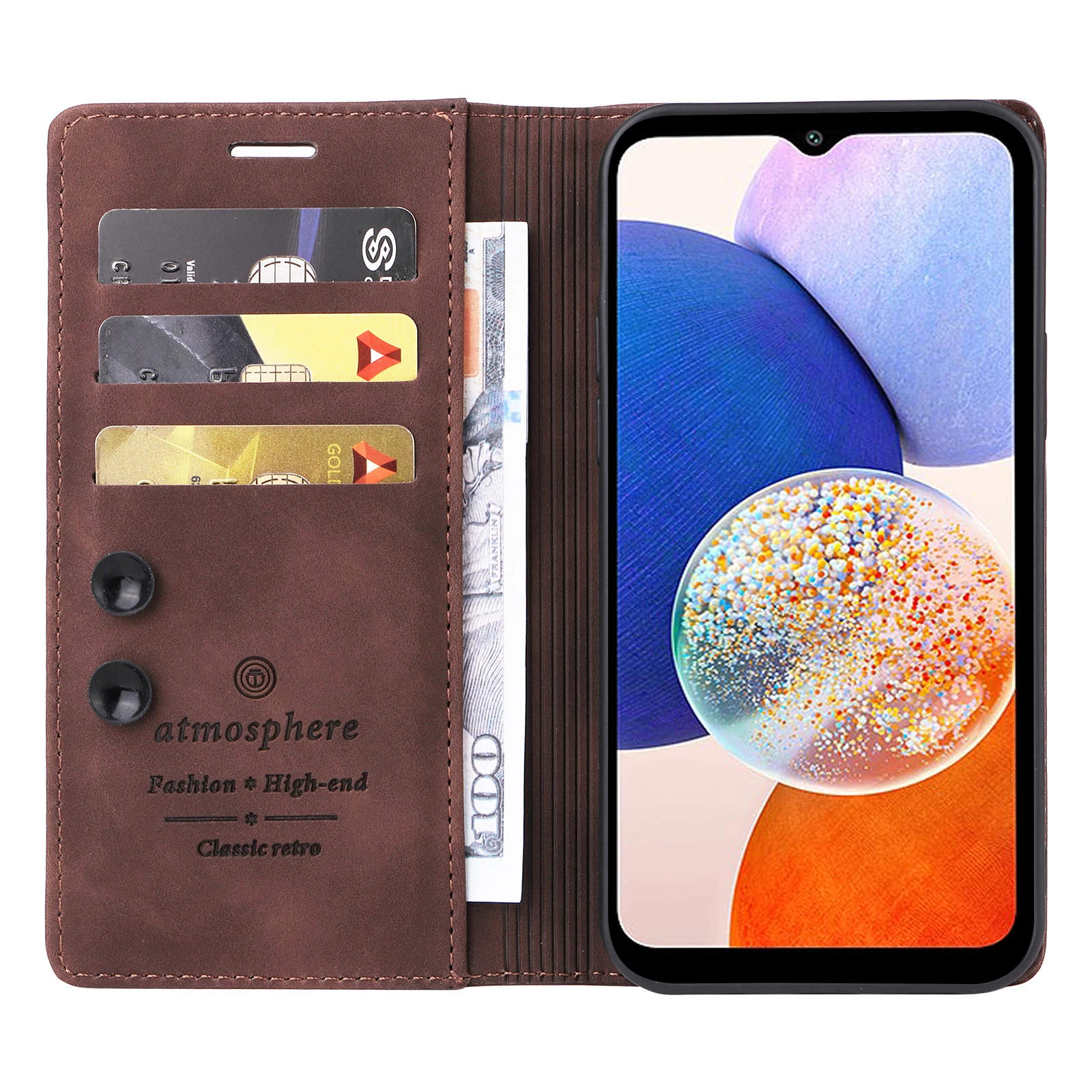 Color: Blue, Material: Cotton Fabric - Leather Wallet Case For Samsung Galaxy A15 A05 A14 A24 A34 A54 A13 A23 A33 A53 A73 A52 A32 A22 A12 A72 A03S A04S Flip Book Cover