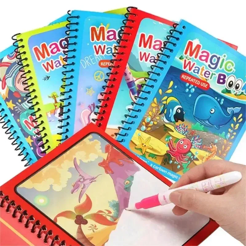 Color: PURPLE - NEW Kids Magic Water Drawing Books Coloring Books Painting Toys for Kids Birthday Christmas New Year Gift for Boys and Girls