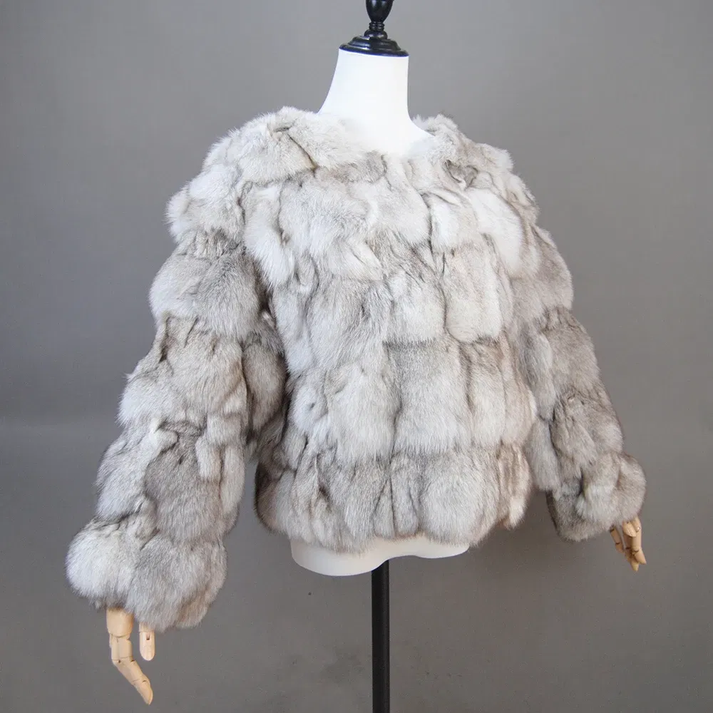Color: Fuchsia, Size: XXL - 2025 New Style Real Fur Coat 100% Natural Fur Jacket Female Winter Warm Leather Fox Fur Coat High Quality Fur Vest